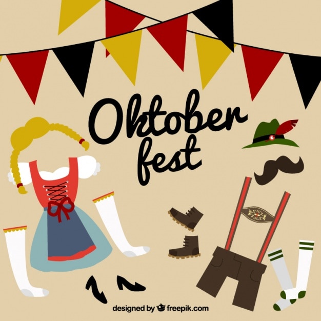 Free Vector traditional clothing for oktoberfest