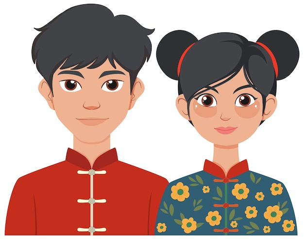 Free Vector traditional couple in cultural attire