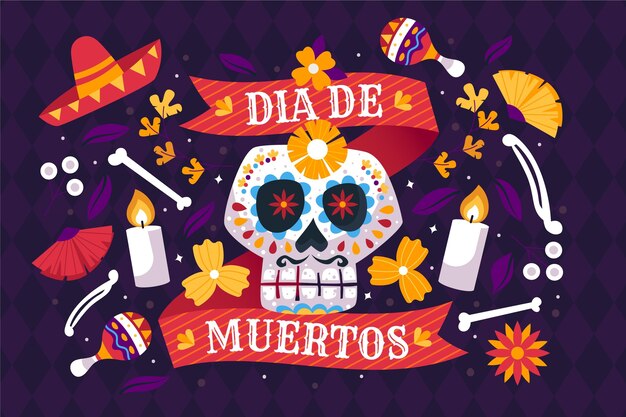 Traditional dia de muertos background