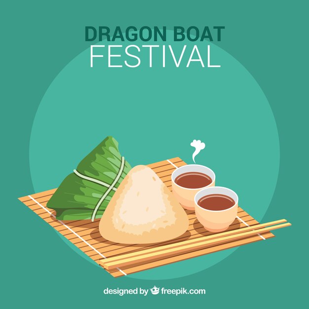 Traditional dragon boat festival meal background