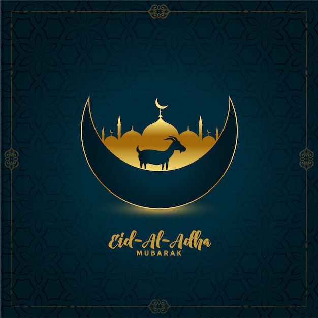 Free Vector traditional eid al adha mubarak greeting 