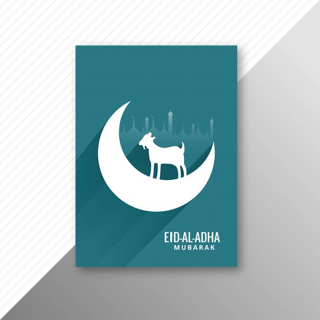 Traditional eid al adha mubarak with goat brochure design