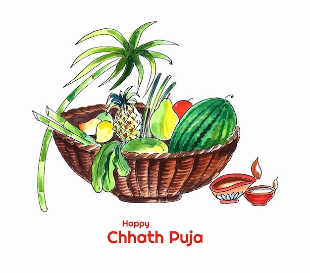 Traditional festival of happy chhath puja background