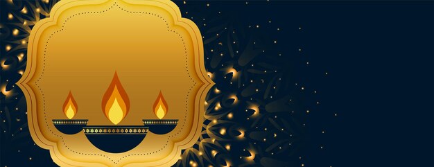 Traditional happy diwali sparkling web banner design