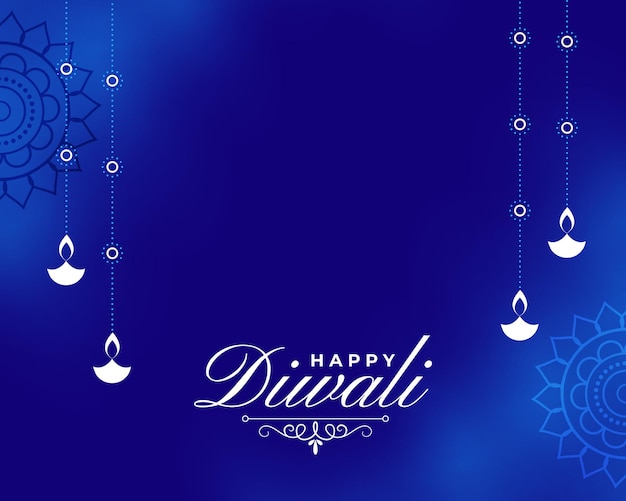 traditional happy diwali wishes blue background celebrate festival of light