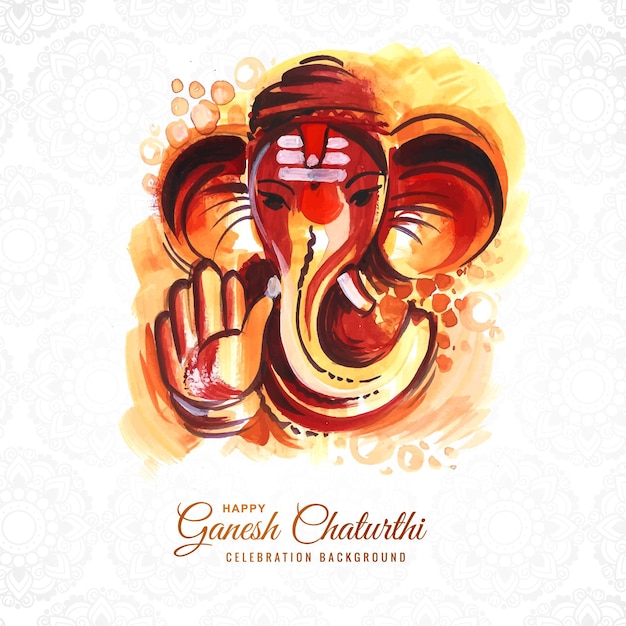 Traditional happy ganesh chaturthi festival celebration background