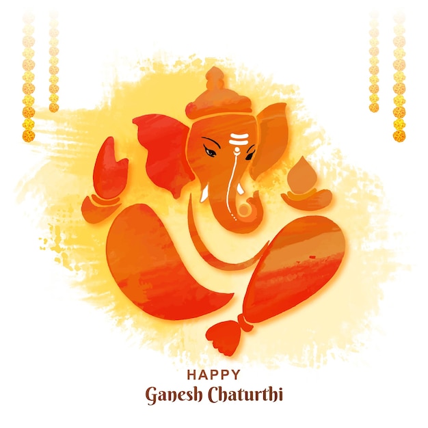 Free vector traditional happy ganesh chaturthi festival celebration background