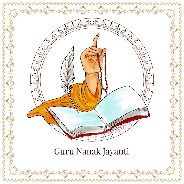 Free Vector traditional happy guru nanak jayanti elegant background vector