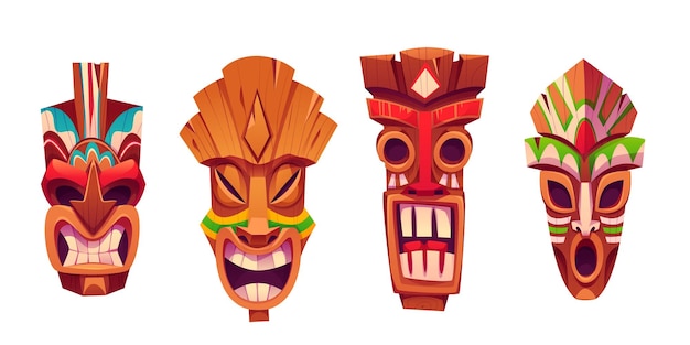 Traditional Hawaiian totem tiki mask