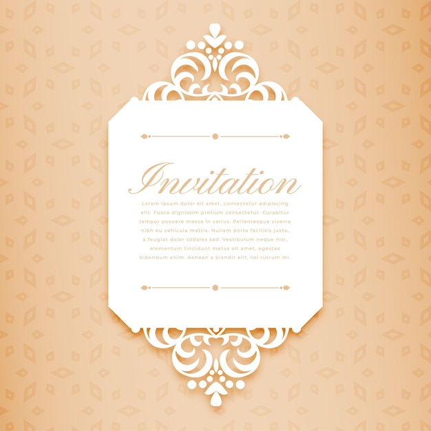 Free vector traditional indian floral border card with text or image space vector