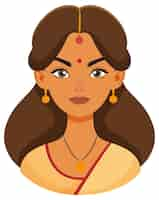 Free vector traditional indian woman illustration