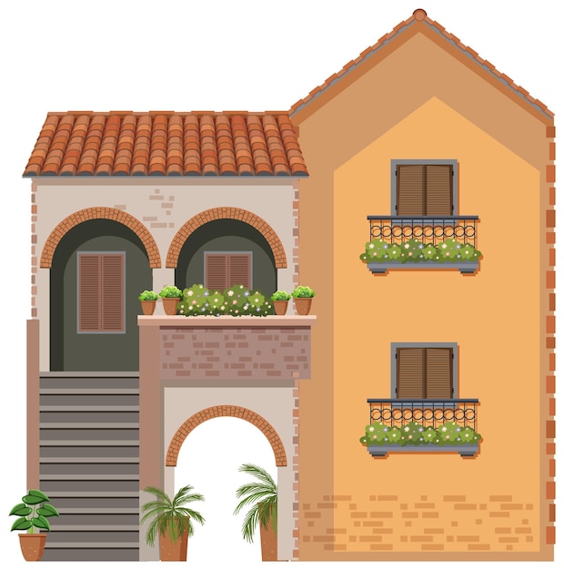 Free Vector traditional italian architecture house building