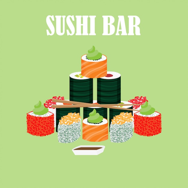 Free Vector traditional japanese food concept