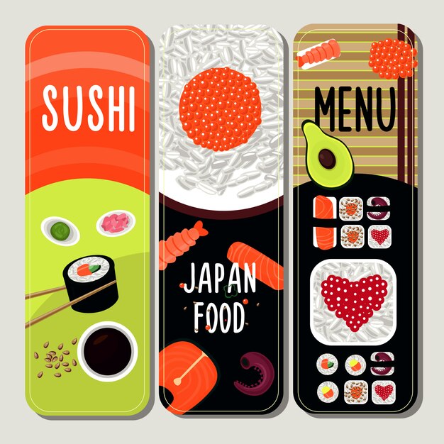 Traditional Japanese Food Vertical Banners