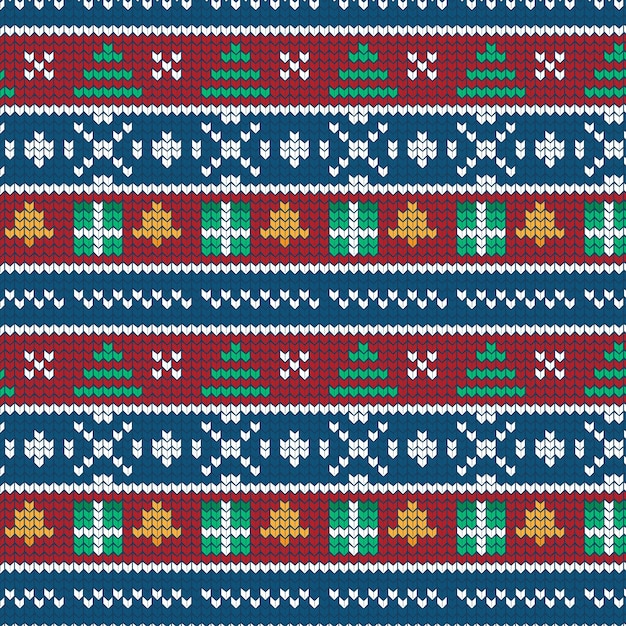 Free Vector traditional knitted christmas pattern