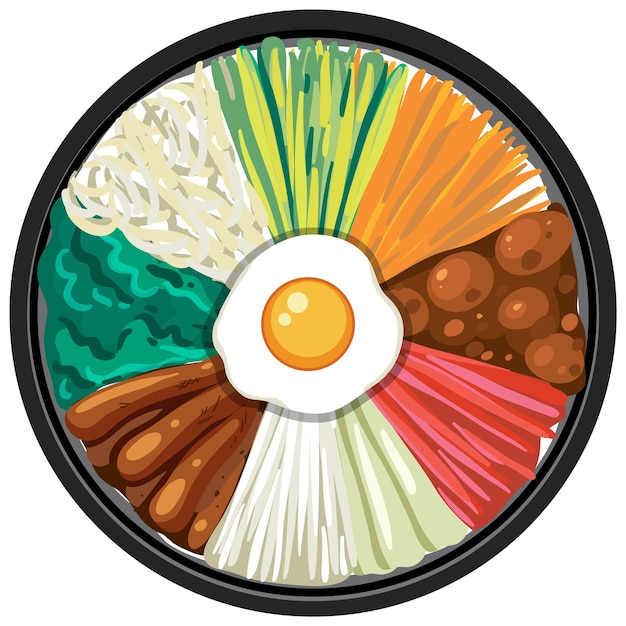 Free Vector traditional korean food vector