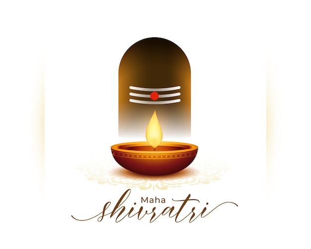 traditional maha shivratri greeting background with glowing diya