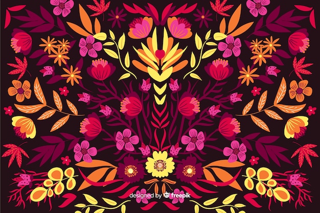 Free vector traditional mexican embroidery background