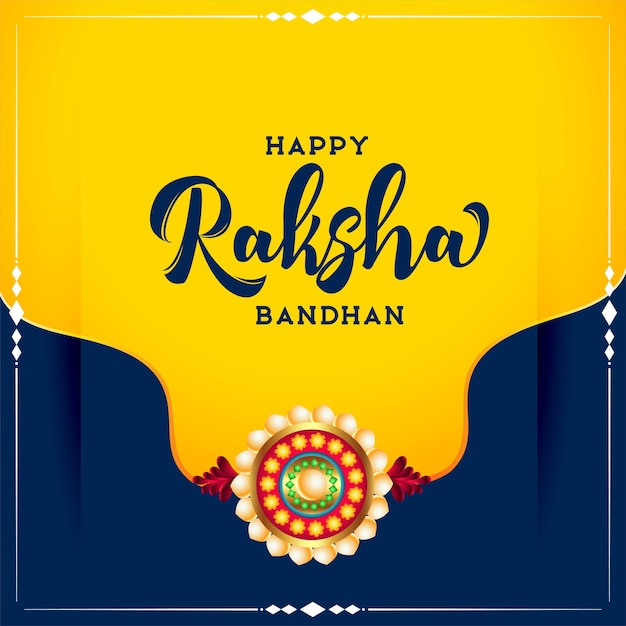 Traditional raksha bandhan indian festival wishes card design