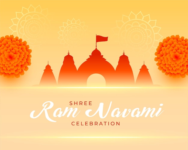 Free Vector traditional ram navami hindu festival greeting design