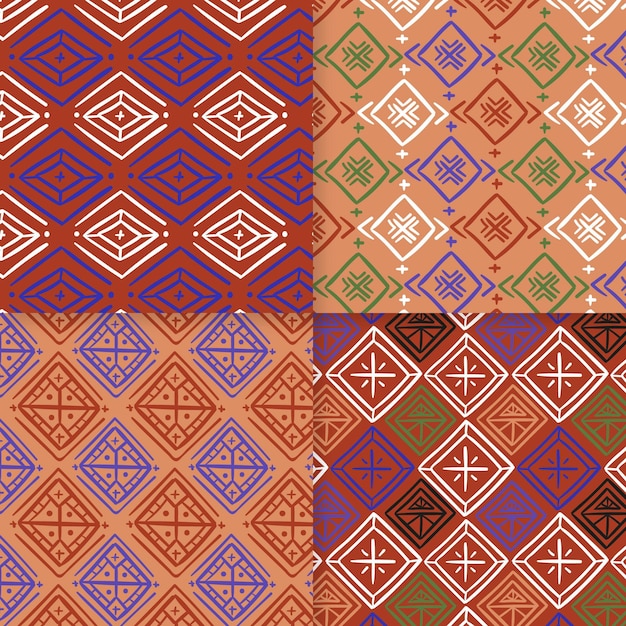 Free Vector traditional songket seamless pattern template