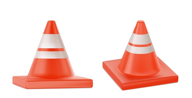 Free Vector traffic cone mockups set