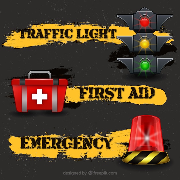 Free vector traffic and emergencies