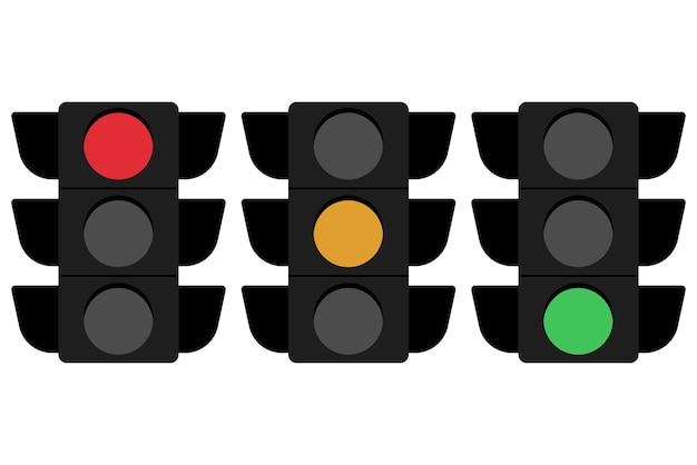 Free Vector traffic lights red amber and green