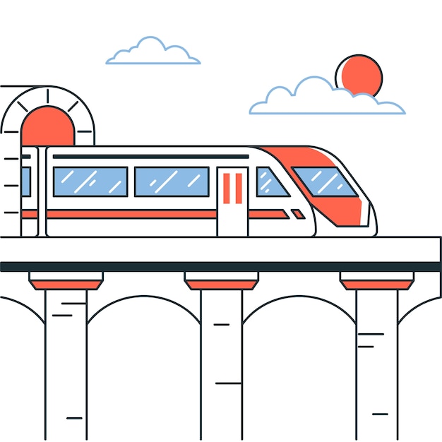 Free Vector train concept illustration