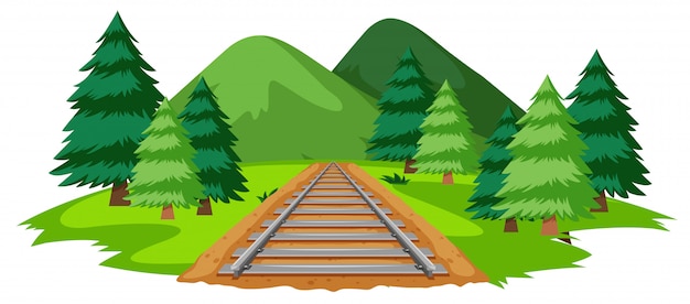 Free vector a train track in nature