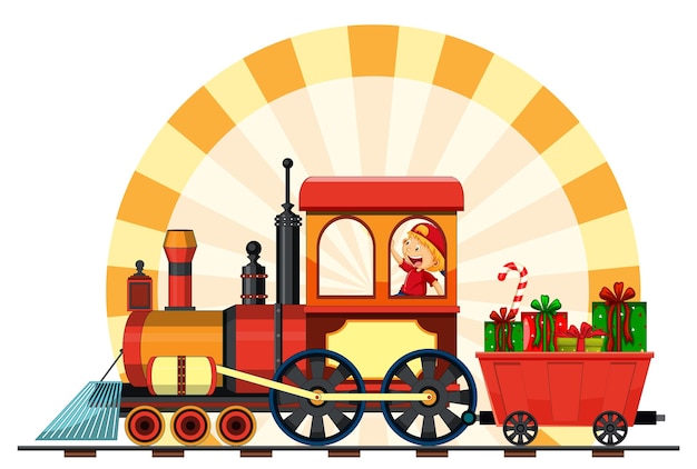 Free Vector train with natural scene