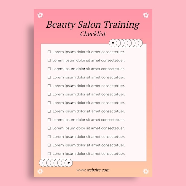 Training checklist template design