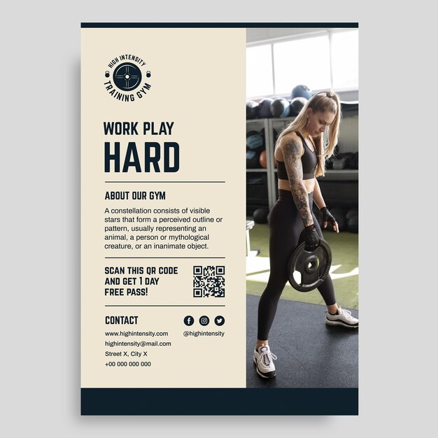 Training gym poster template