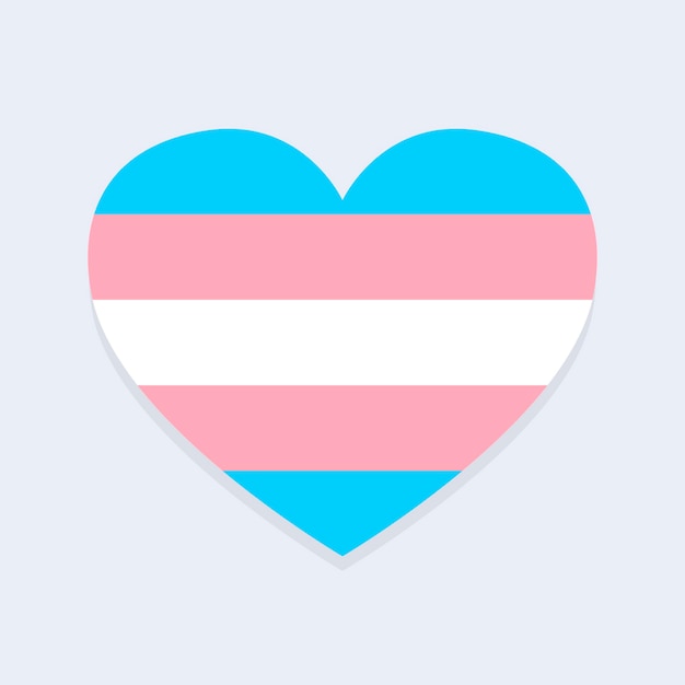 Trans Flag in Heart Shape