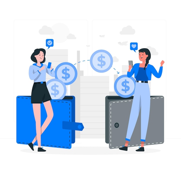 Transfer money concept illustration