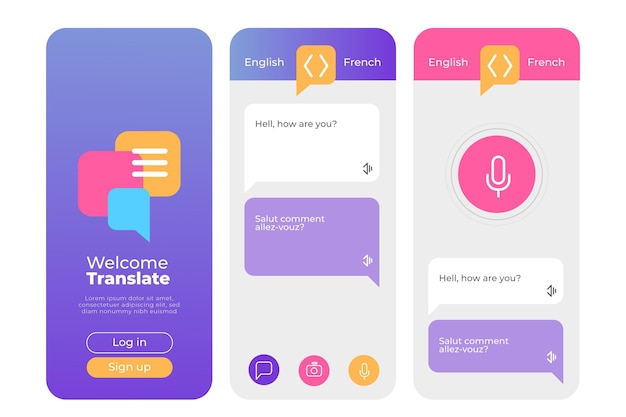 Translator app interface concept