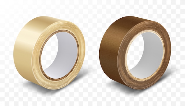 Transparent and brown duct roll adhesive tape