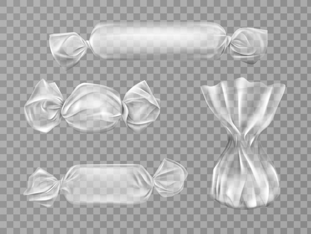 Free Vector transparent candy wrapper isolated