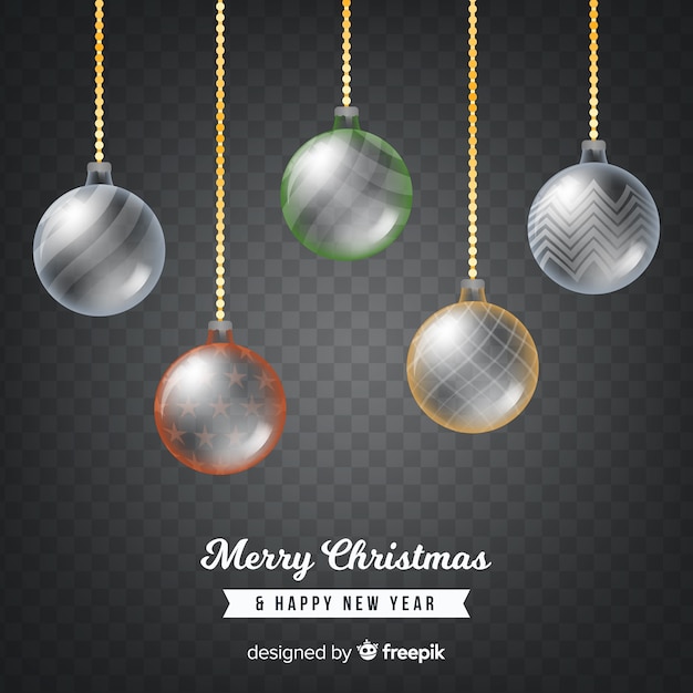 Free vector transparent christmas balls background