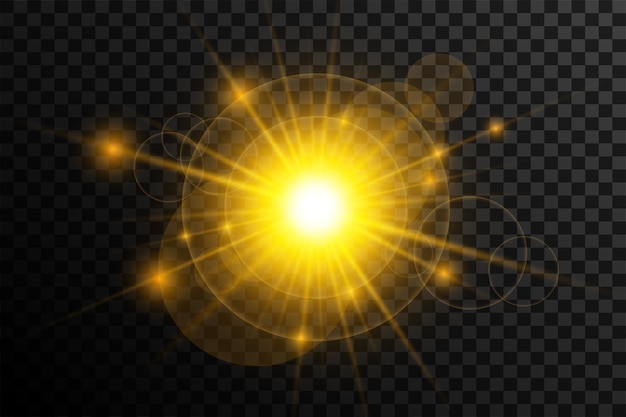 Transparent glowing light flare effect background