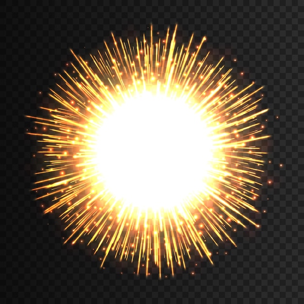 Transparent light flare fireworks explosion effect