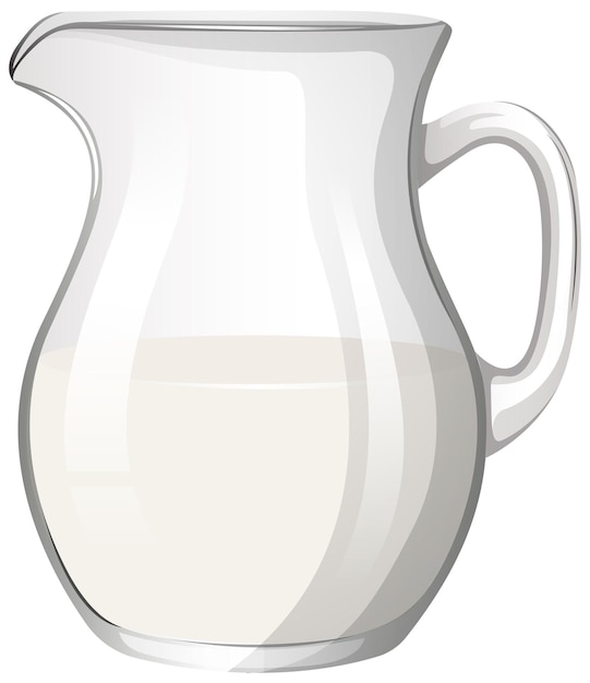 Transparent Pitcher with Milk Illustration