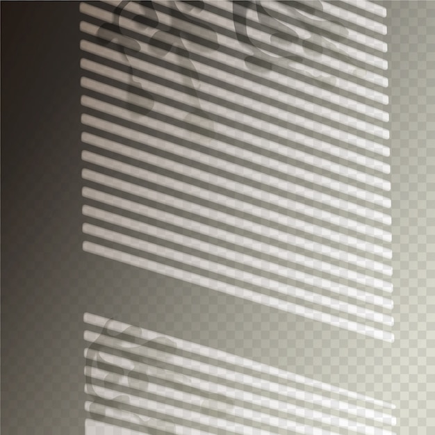 Transparent shadows overlay effect with window blinds