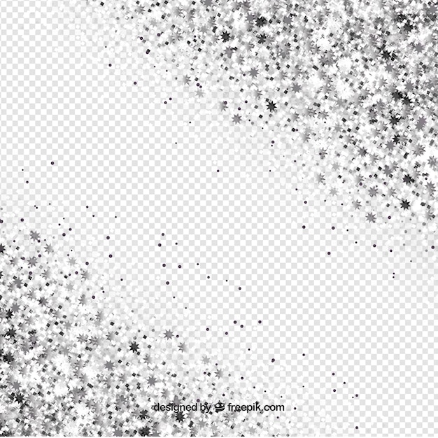 Free vector transparent silver glitter background