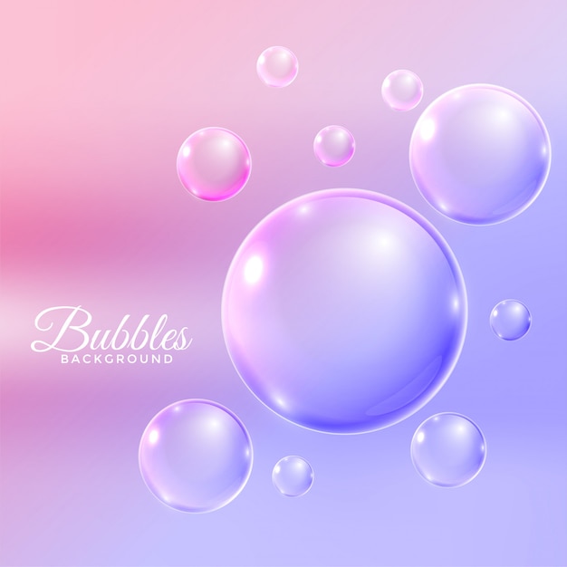 Transparent water bubbles flying background