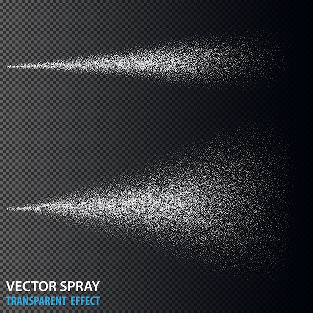 Free Vector transparent water spray cosmetic set with dust white fog spray effect isolated on background vector