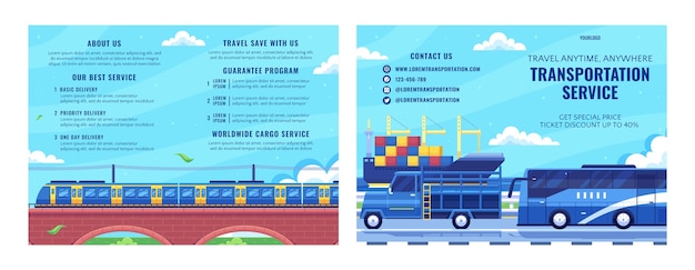 Free Vector transport concept brochure template