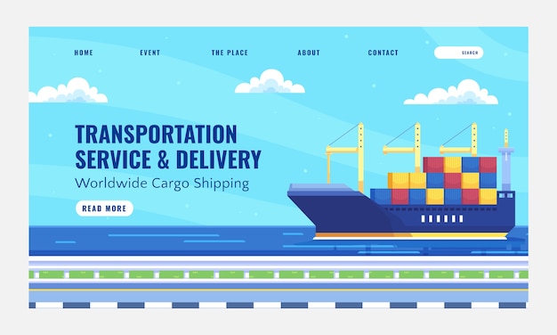 Free Vector transport concept landing page template