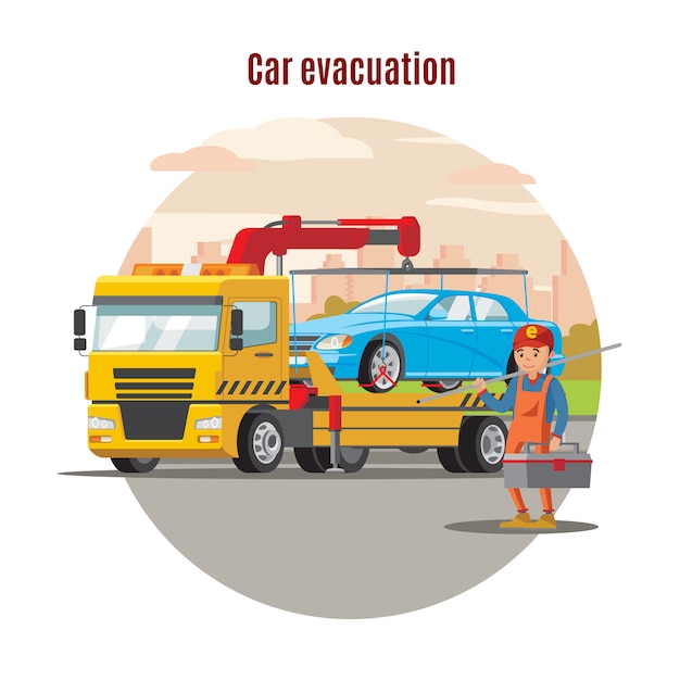 Free Vector transport evacuation service template