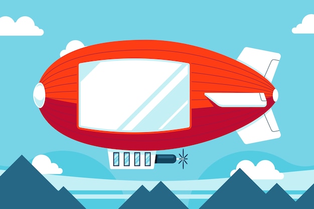 Free vector transport flat blimp illustration